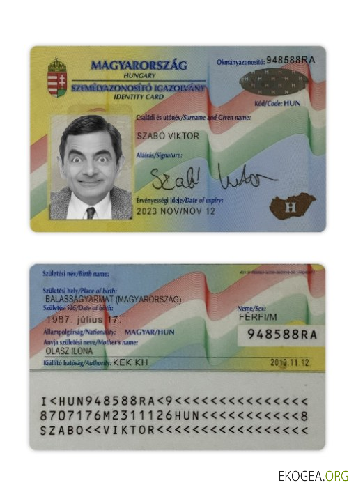 Carte d'identité hongroise